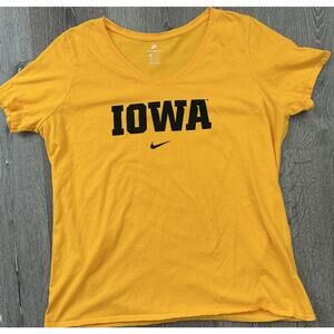 Iowa Hawkeyes Mens Shirt  2XL Gold Black Tee T‎ Nike College Sports Logo